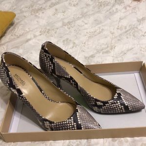 Michael Kors snake print high heel pump